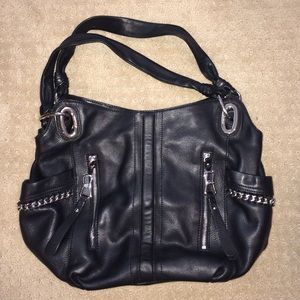 B Makowsky black leather bag