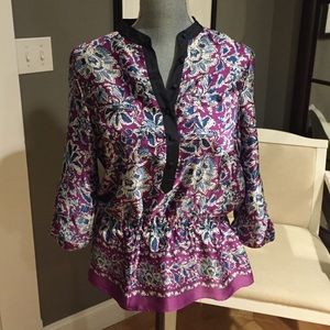 Banana Republic silky floral blouse