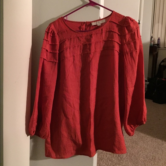 Orange LOFT long sleeve blouse!