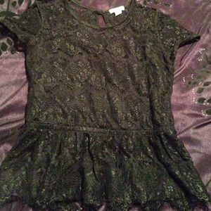 Black lace dress shirt