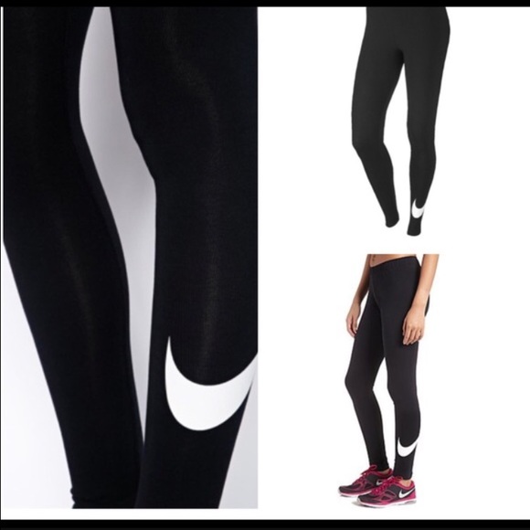 Black with purple Nike leggings leg a see club