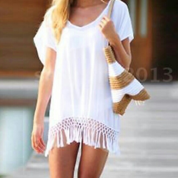 Other - White chiffon swimsuit cover up