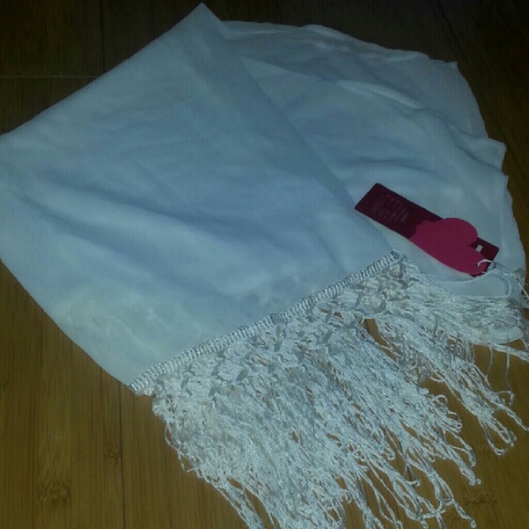 White chiffon swimsuit cover up - Picture 2 of 2