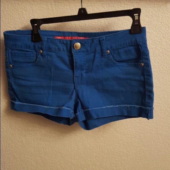Royal blue jean shorts