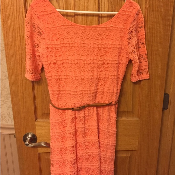 Peach lace dress