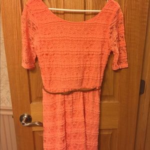 Peach lace dress