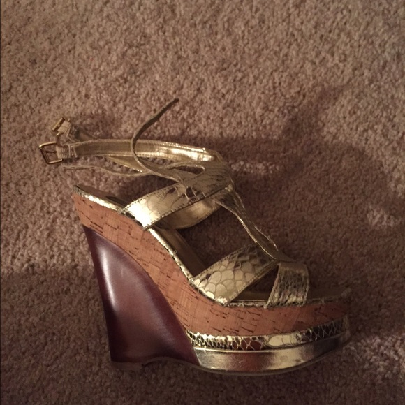 Steve Madden Gold Wedges