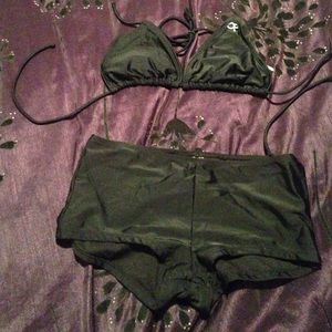 Black two piece swimsuit