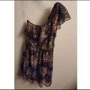 Floral one shoulder dress
