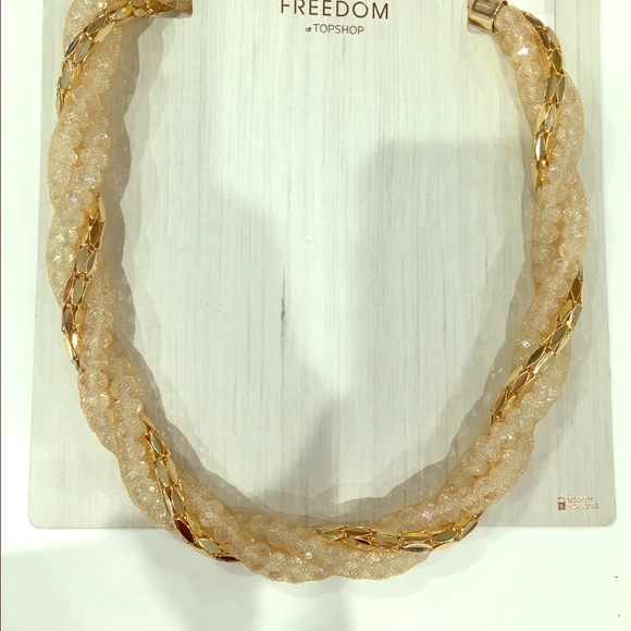 TopShop Freedom Necklace, gold with wrapped beads