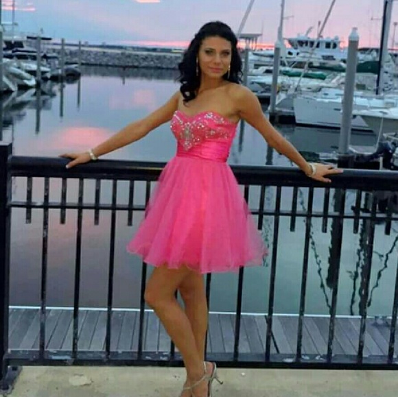 pink short formal dress - Picture 3 of 4