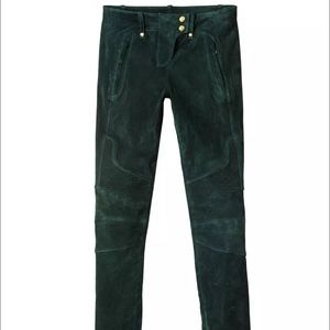 Balmain  H&M green suede pants