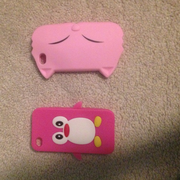 Two iPhone 4/4s pink rubber cases