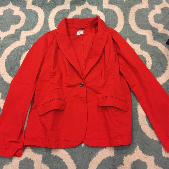 Red Old Navy branded blazer.