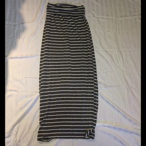 Grey and white maxi skirt
