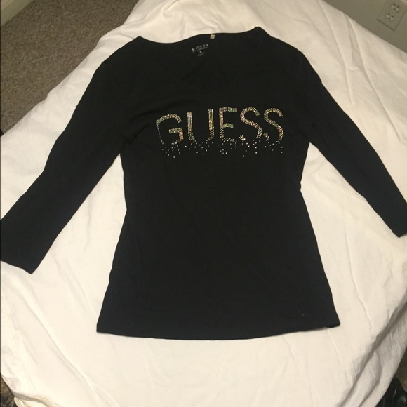 Black Guess shirt.