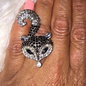 Crystal Encrusted Fox Ring