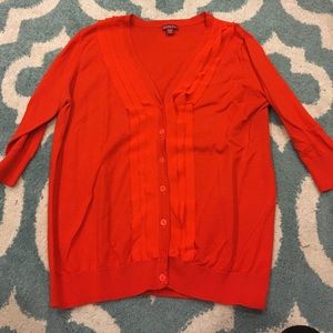 Red Merona branded cardigan.