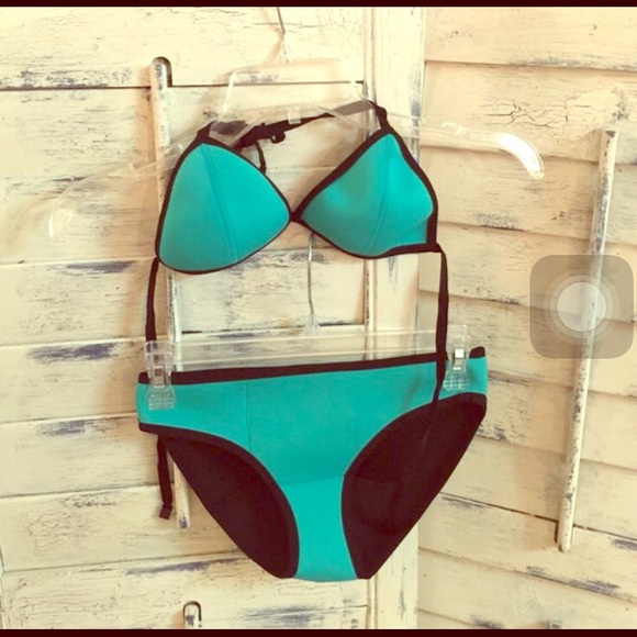 triangl neoprene teal/blue/green bikini