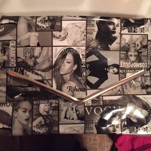 Magazine inspired print clutch