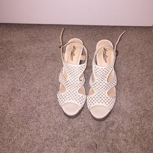 White lace wedges