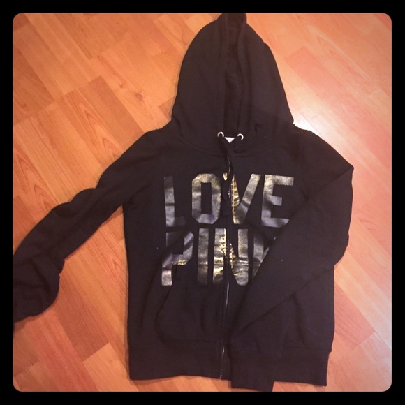 VS sequin foil hooded sweatshirt
