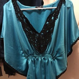 Black and blue blouse