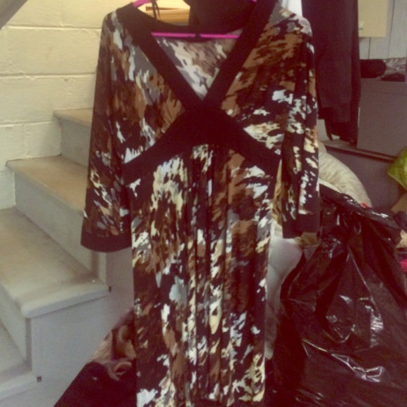 Brown print dress