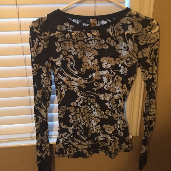 Navy blue long sleeve top.