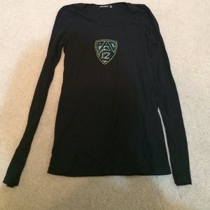 Oregon Ducks black long sleeve top small S bling