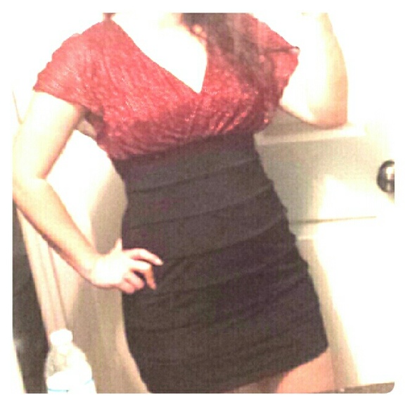 Red sparkling dress.  Worn once