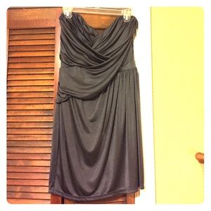 Grey strapless dress