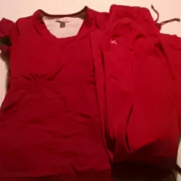 Red Scrub Set