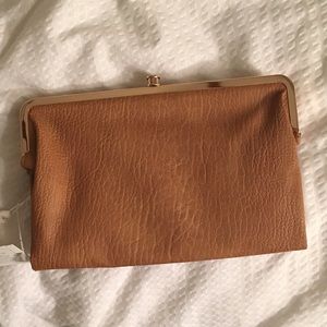 Brown fake leather clutch/wallet