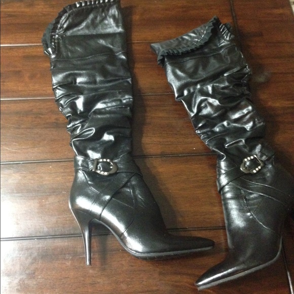 Black knee high boots