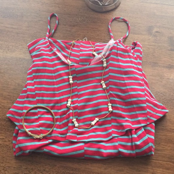 ❤️❤️❤️Pink and blue stripe flutter maxi dress - Picture 4 of 4