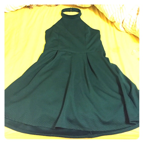 Emerald halter dress