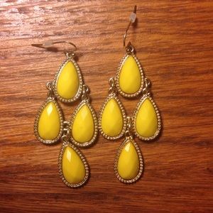 Yellow chandelier earrings