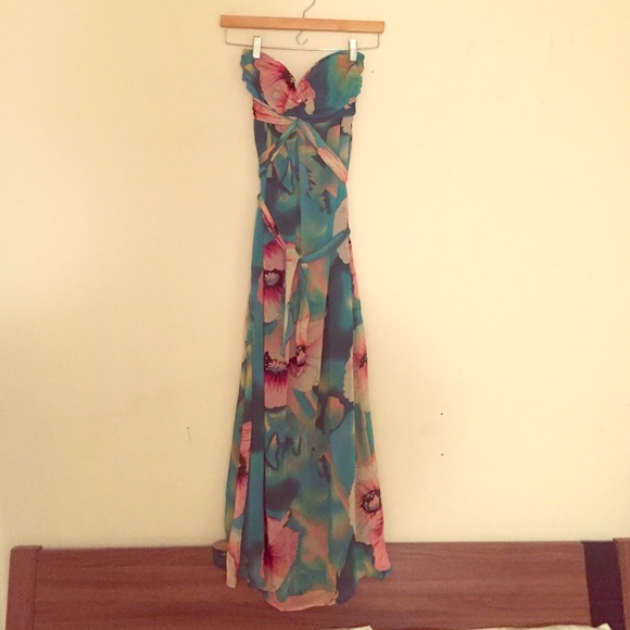 Watercolor flower maxi dress