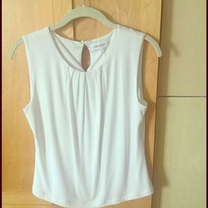 Calvin Klein white suiting shell, size small