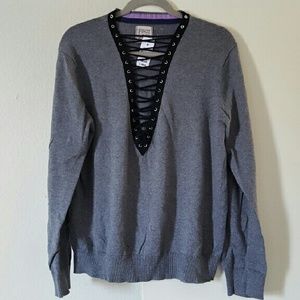LF vintage lace up sweater