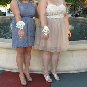 BLUE/TAN homecoming formal dress
