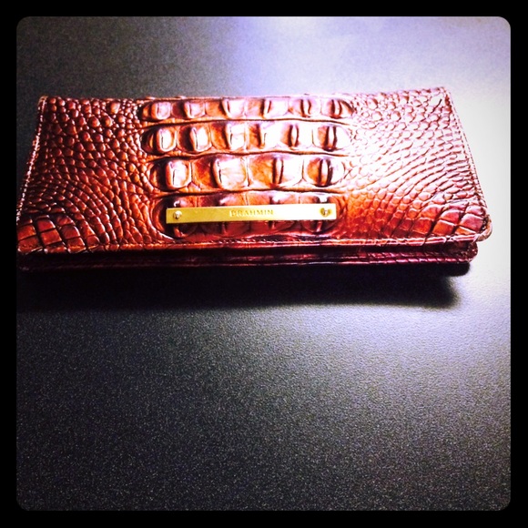 Brahmin burgundy crocodile wallet