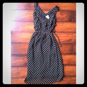 Black Maternity Dress w/White polka dots