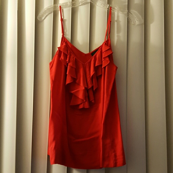 Red ruffle tank