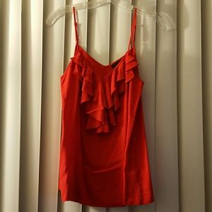 Red ruffle tank