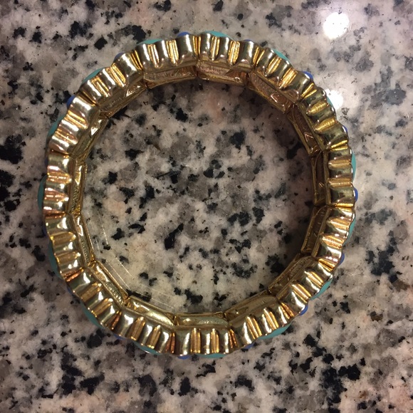 J. Crew blue green and clear stone bracelet - Picture 2 of 4
