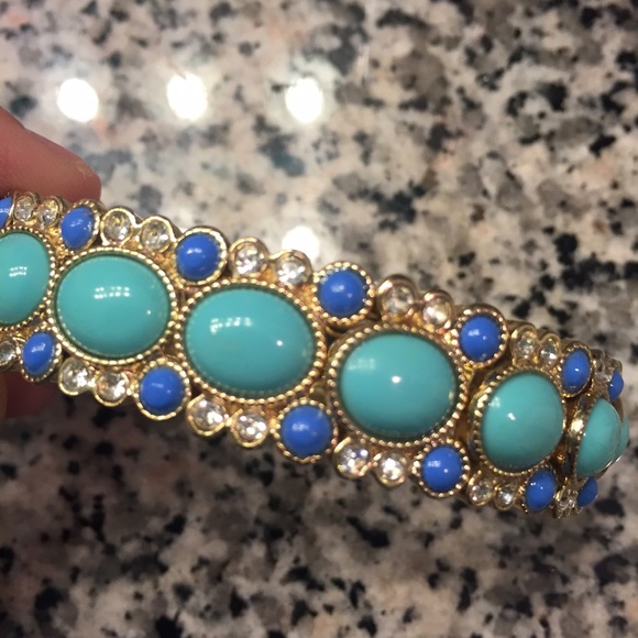 J. Crew blue green and clear stone bracelet - Picture 4 of 4