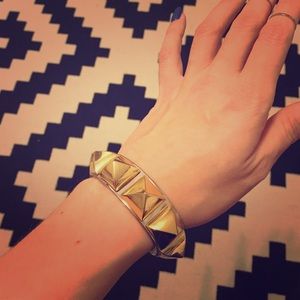 C Wonder gold studded statement bracelet