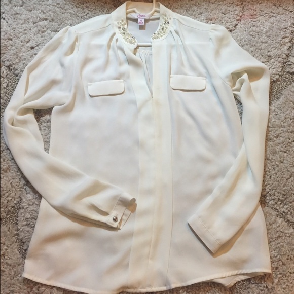 Tops - Embellished Collar Blouse